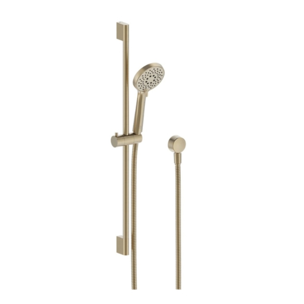 Cut out image of the Britton Hoxton 2.0 Brushed Brass Slide Rail Shower Kit